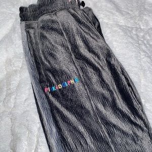 🚹Pink Dolphin Grey Velour Panel Joggers, Lg🐬🔥
